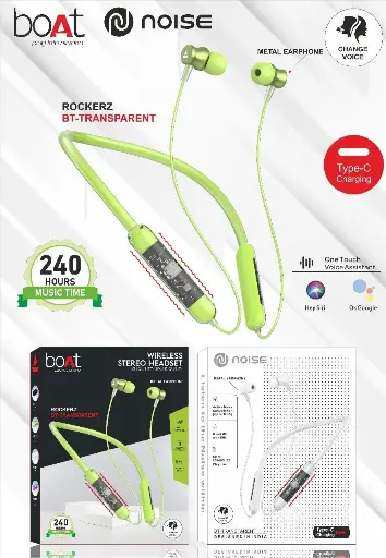 Bt Transperant Neckband With Voice Changer Features